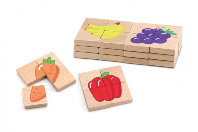 Puzzle magnétique en bois - fruits