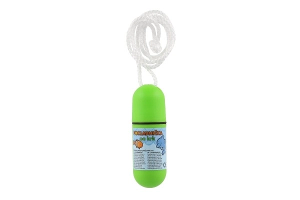 Tirelire à cou avec cordelette 11,5cm plastique assorti mélange de couleurs
