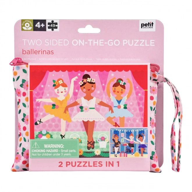 Petit Collage Puzzle réversible 2 en 1 ballerines