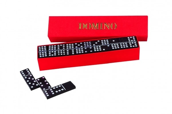 Domino jeu de société bois 28 pièces en boîte 15,5x3,5x5cm