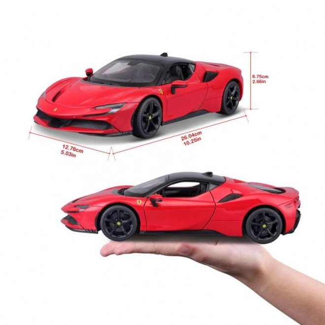 Modèle métallique Ferrari SF90 Stradale rouge 1:18
