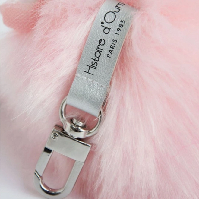 Porte-clés en peluche Cygne rose 12 cm