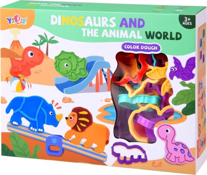 Set de modélisation avec moules dinosaures