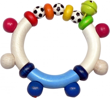 Hochet en bois avec grelot – football