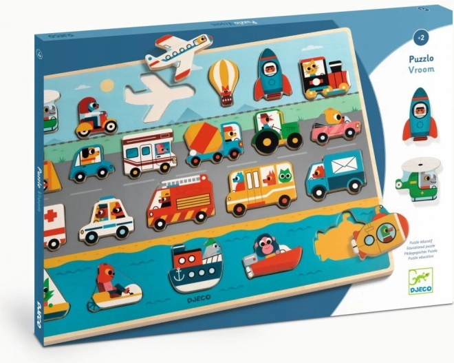 DJECO Puzzle en bois Transport