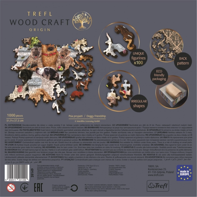 Puzzle en bois TREFL Wood Craft Origin Amitié canine 1000 pièces