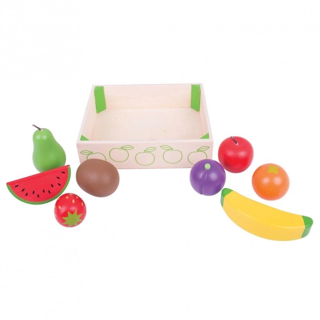Boîte avec des fruits jouets en bois Bigjigs Toys