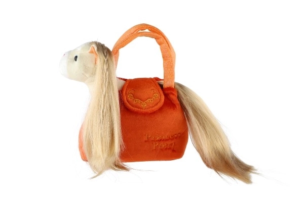 Licorne dans un sac à main - orange 18 cm