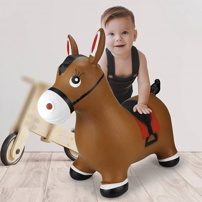 Cheval en caoutchouc sauteur Woopie avec pompe