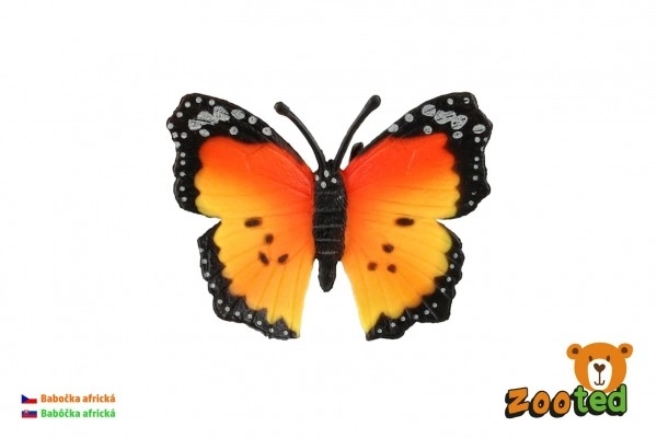 Papillon Monarque africain (vulgairement appelé) plastique zooted 7cm en sachet