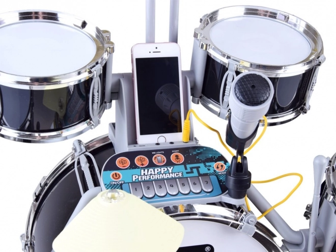 Tambour pour enfants avec microphone et panneau musical