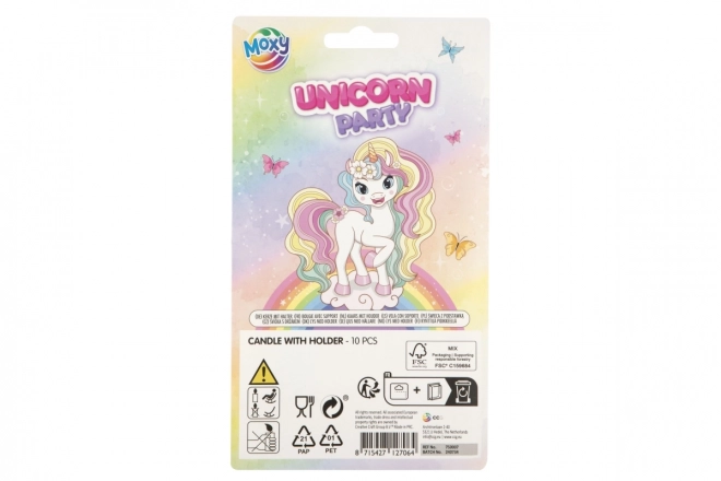 Bougies de gâteau licorne 10 pièces