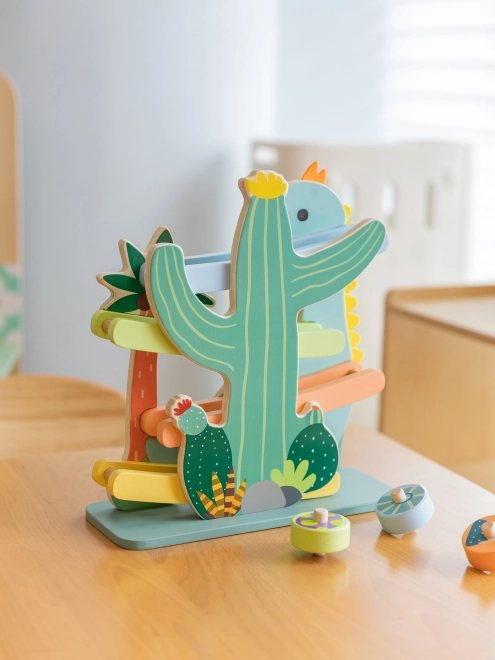 Piste de dinosaures en bois classique