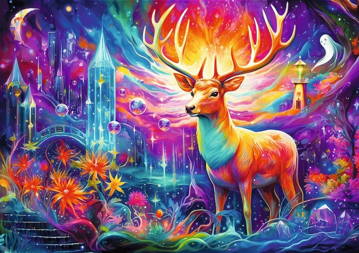Puzzle 1000 pièces – cerf mystique DreamScapes
