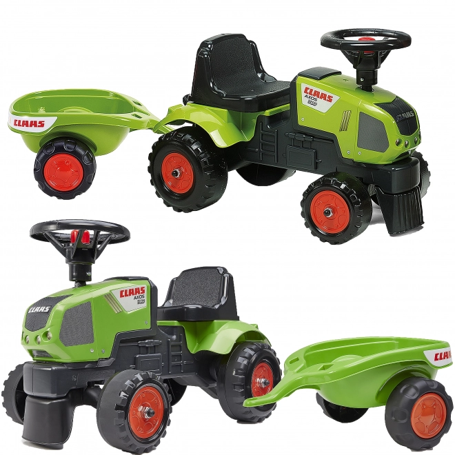 Trottinette - tracteur Claas avec volant et remorque