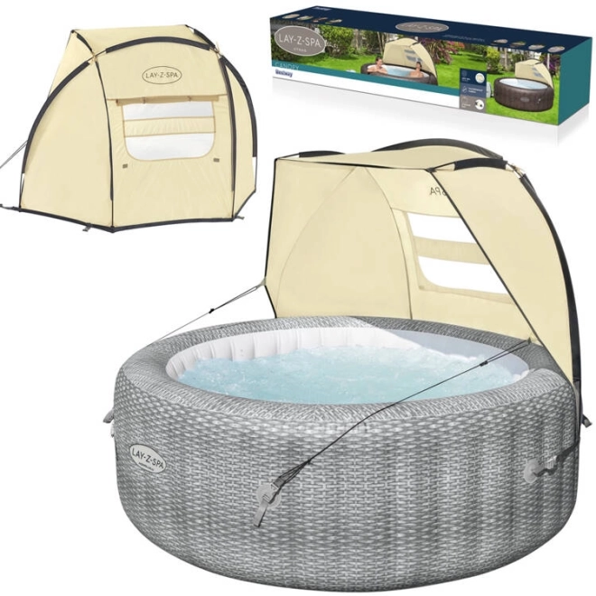 Abri pour SPA contre le vent et le soleil
