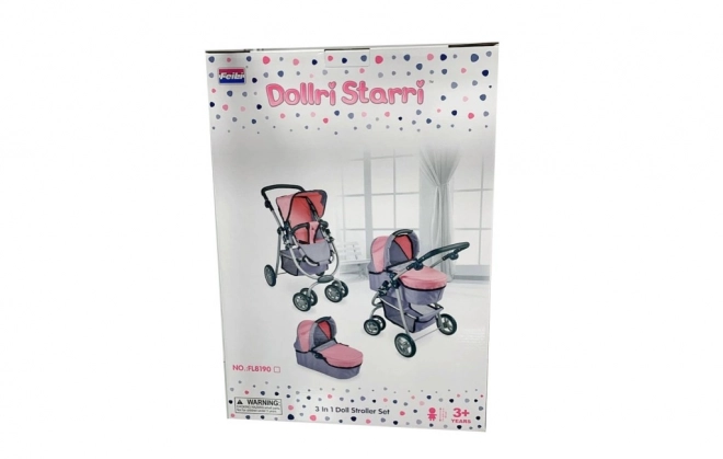 Poussette pour poupées 3 en 1
