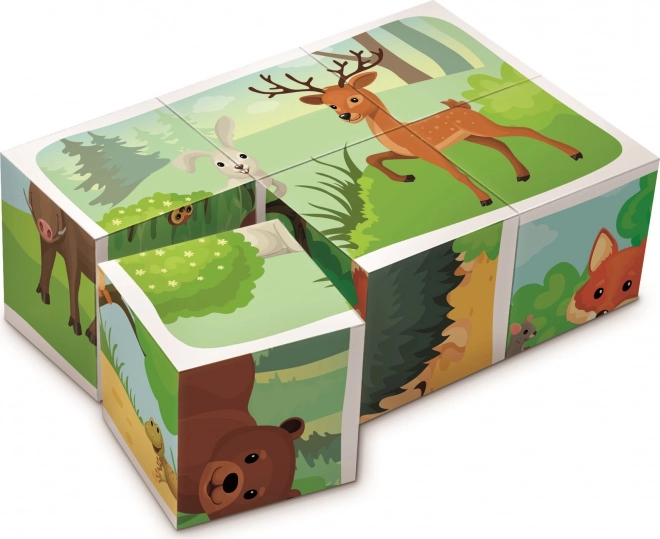 Dino Blocs de bois Animaux de la forêt