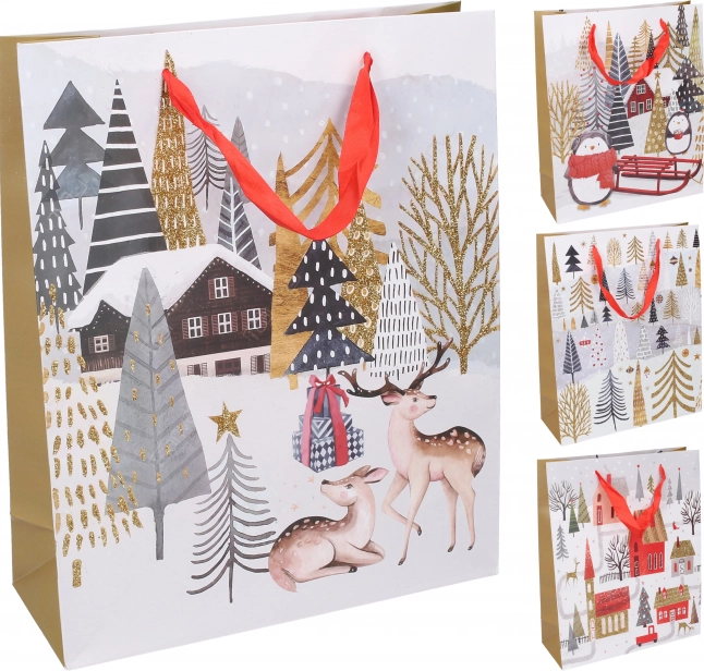 Sac cadeau M 26x32x10 cm Noël