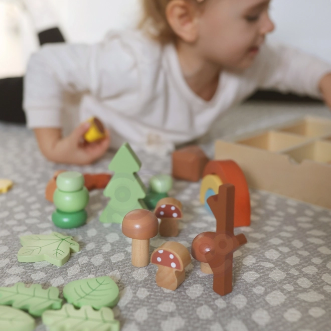 Ensemble forestier avec blocs en bois Tooky Toy