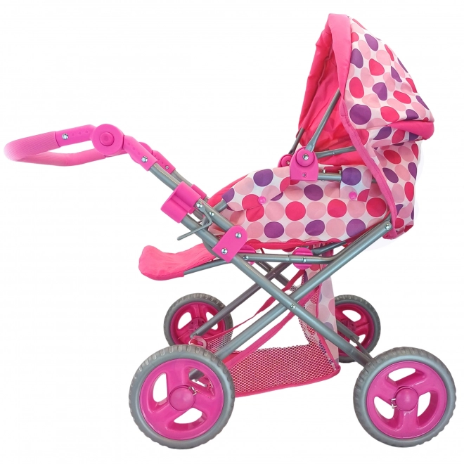 poussette pour poupées 3-en-1 rose avec pois