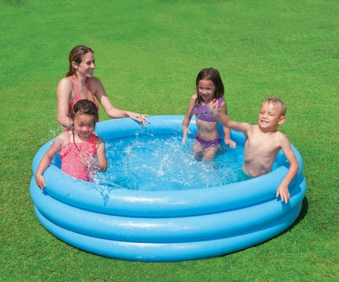 Piscine gonflable bleue avec 3 chambres - 168 x 38 cm