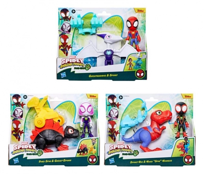 Spider-man spidey et ses amis incroyables figurine avec dinosaure et accessoires