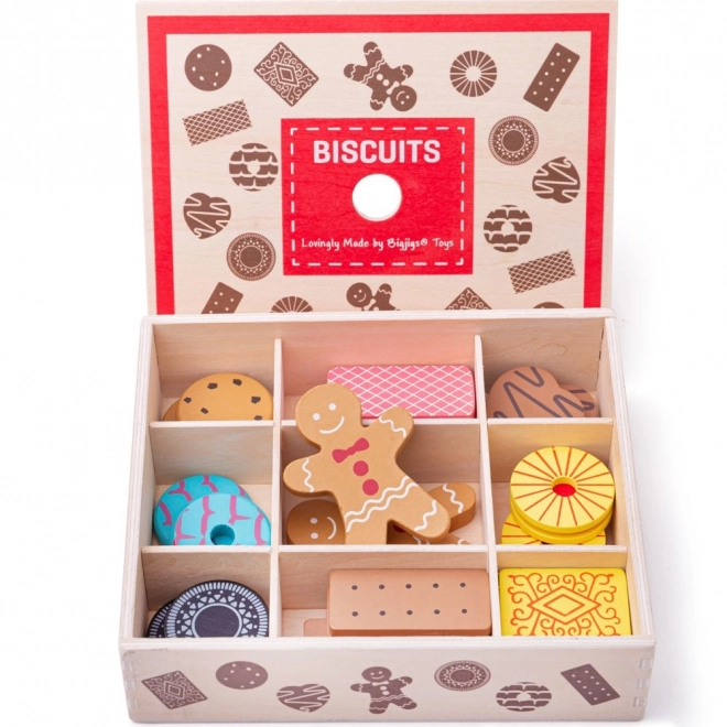 Bigjigs Toys Boîte avec des biscuits en bois