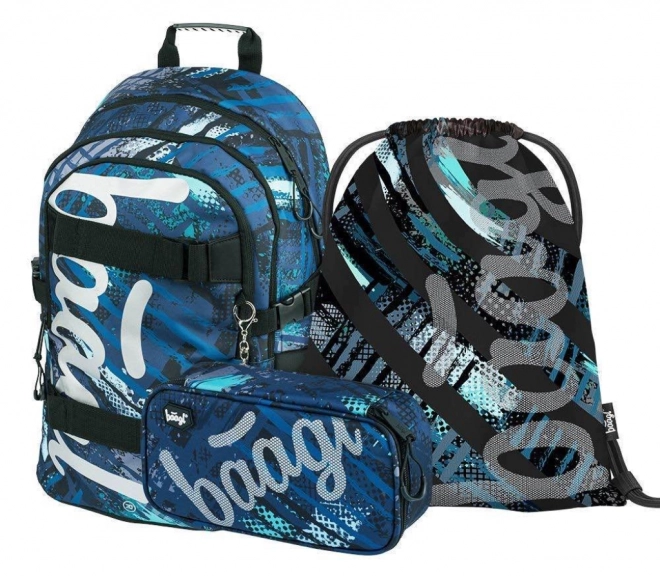 BAAGL SET 3 Skate Struktury: sac à dos, trousse, sac