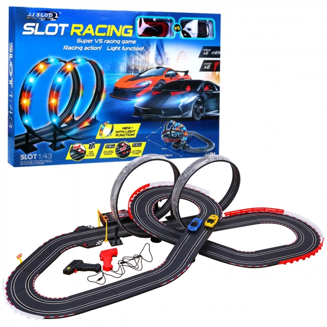 Piste de course pour enfants avec boucles et éclairage