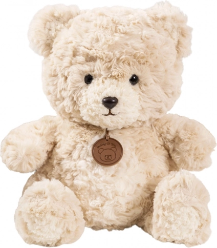 Ourson en peluche avec médaillon beige 25 cm