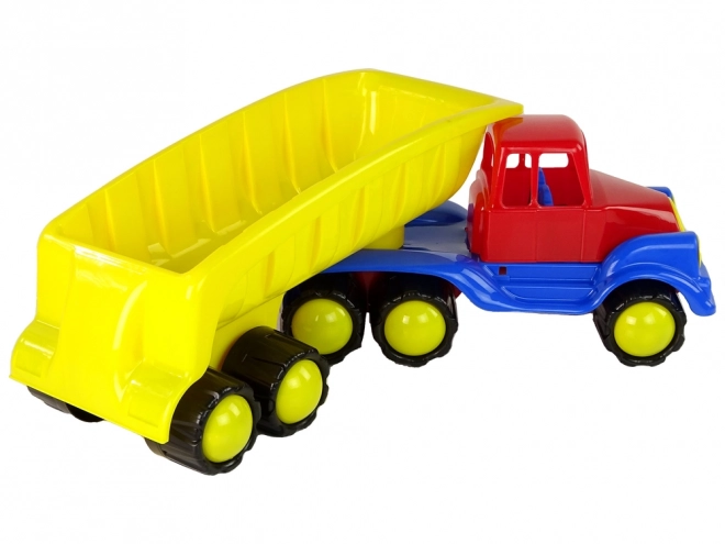 Grand camion jaune avec remorque 45 cm