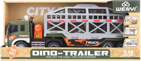 Camion de transport avec dinosaures