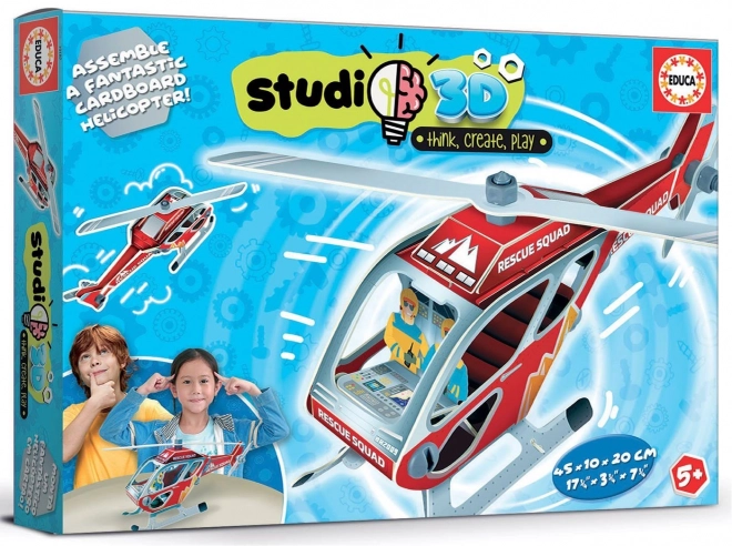 EDUCA Studio maquette 3D Hélicoptère de secours