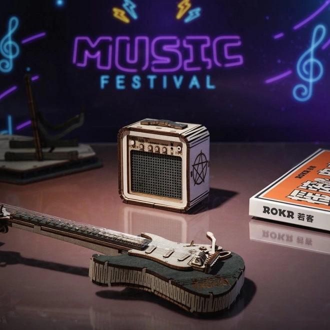 Puzzle 3D en bois RoboTime - Guitare Électrique