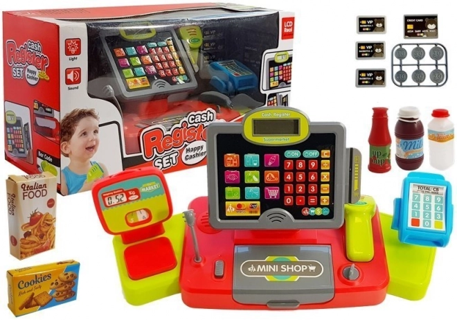 Caisse enregistreuse rouge-noire pour enfants