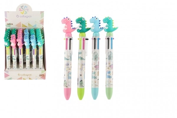 Stylo/Dinosaure crayon six couleurs en plastique 17cm 4 couleurs