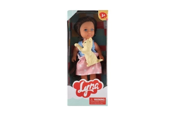 Poupée avec peluche plastique 12cm corps solide 3 types dans boîte 7x15x5cm 24pcs dans boîte