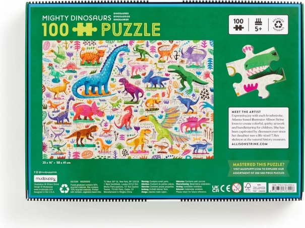Puzzle Mudpuppy Dinosaures Puissants 100 Pièces