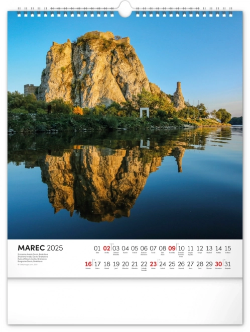 NOTIQUE Calendrier mural Slovensko enchanteur 2025, 30 x 34 cm