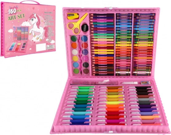 Coffret créatif de peinture avec licorne dans une valisette en plastique, 160 pièces