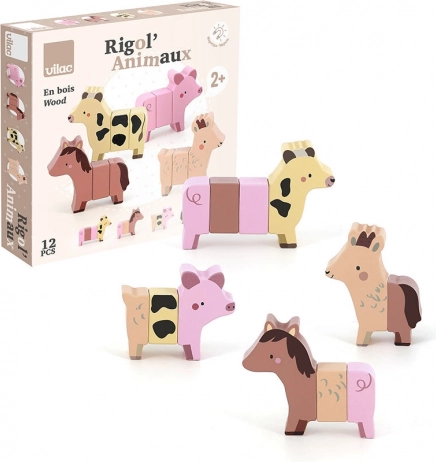 Vilac puzzle magnétique en bois animaux de la ferme