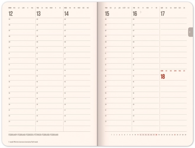 Agenda hebdomadaire magnétique Batika 2024, 11 × 16 cm