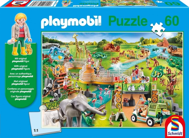 Puzzle SCHMIDT Playmobil Zoo 60 pièces avec figurine