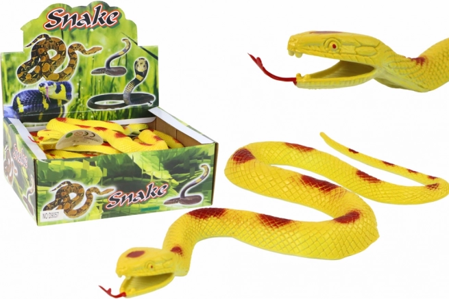 Serpent en caoutchouc jaune avec taches rouges