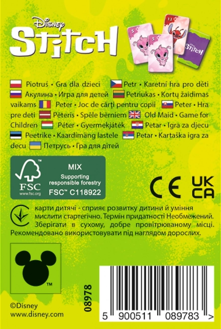 Jeu de cartes Černý Petr Stitch