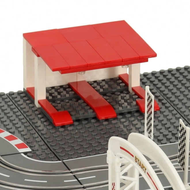 Piste de course policière électrique avec voitures et blocs de construction