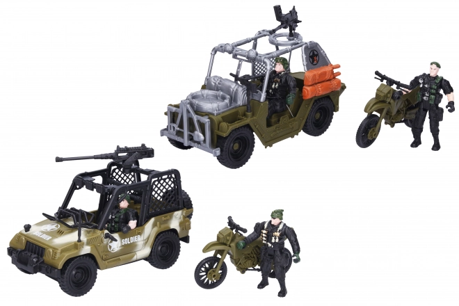 Set de soldats avec véhicule 21 cm