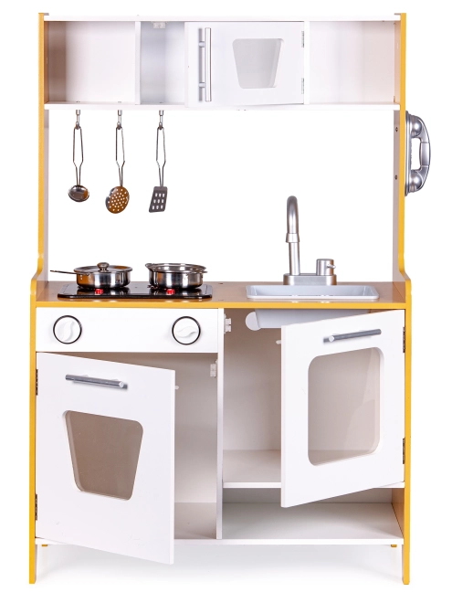 Cuisine en bois pour enfants avec brûleurs multimédias ECOTOYS