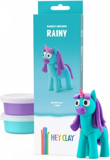 Pâte Hey Clay Licornes Pack de 3, Pluvieux
